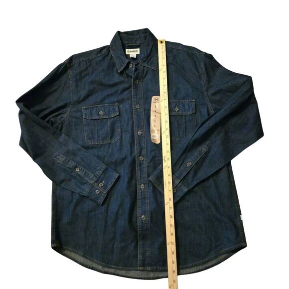 Magellan NWT Large Blue Button Down Shirt Long Sleeve Work Wear Neutral - Picture 5 of 6